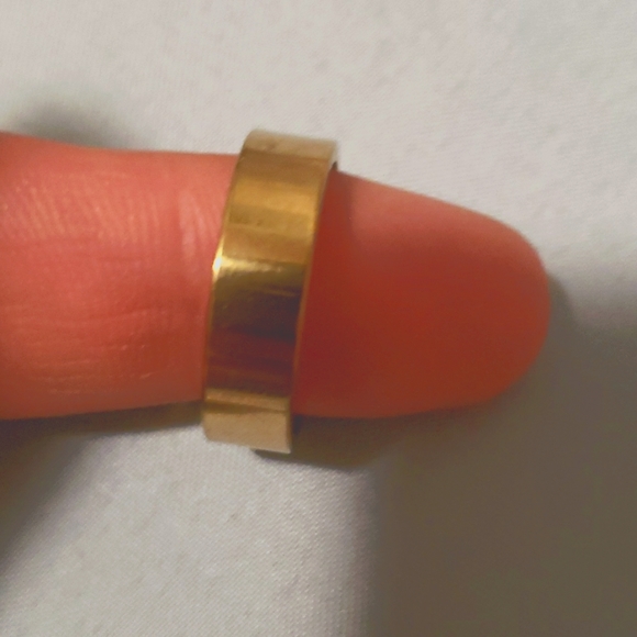 Mens gold ring wedding band - Picture 1 of 3